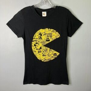 Pac-Man I'd Rather Be Playing Pac-Man 2010 Graphic Black Graphic Tee Juniors' L